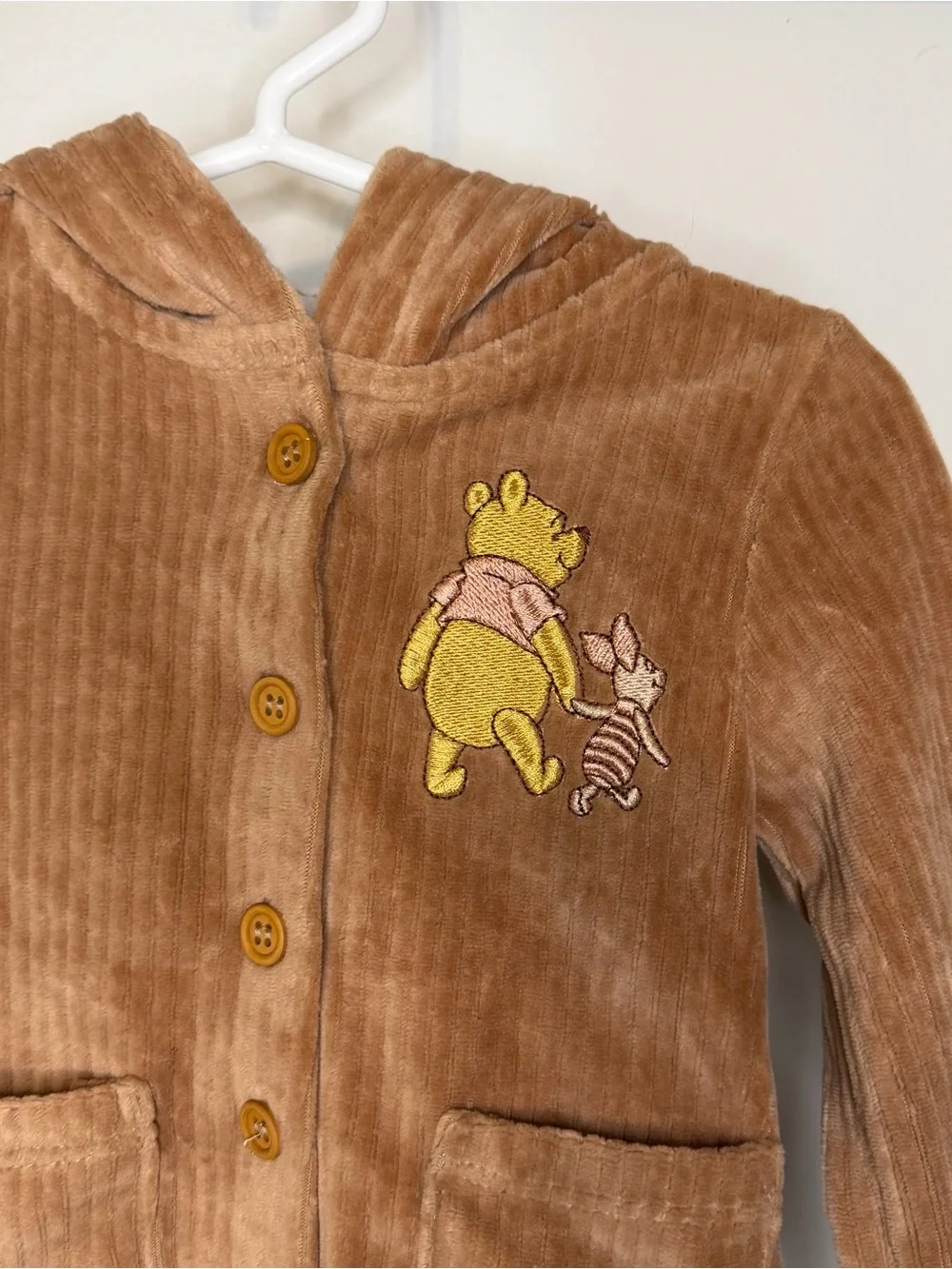 Disney Baby Winnie the Pooh & Piglet Corduroy Look Hooded Jacket 3-6 Month Brown